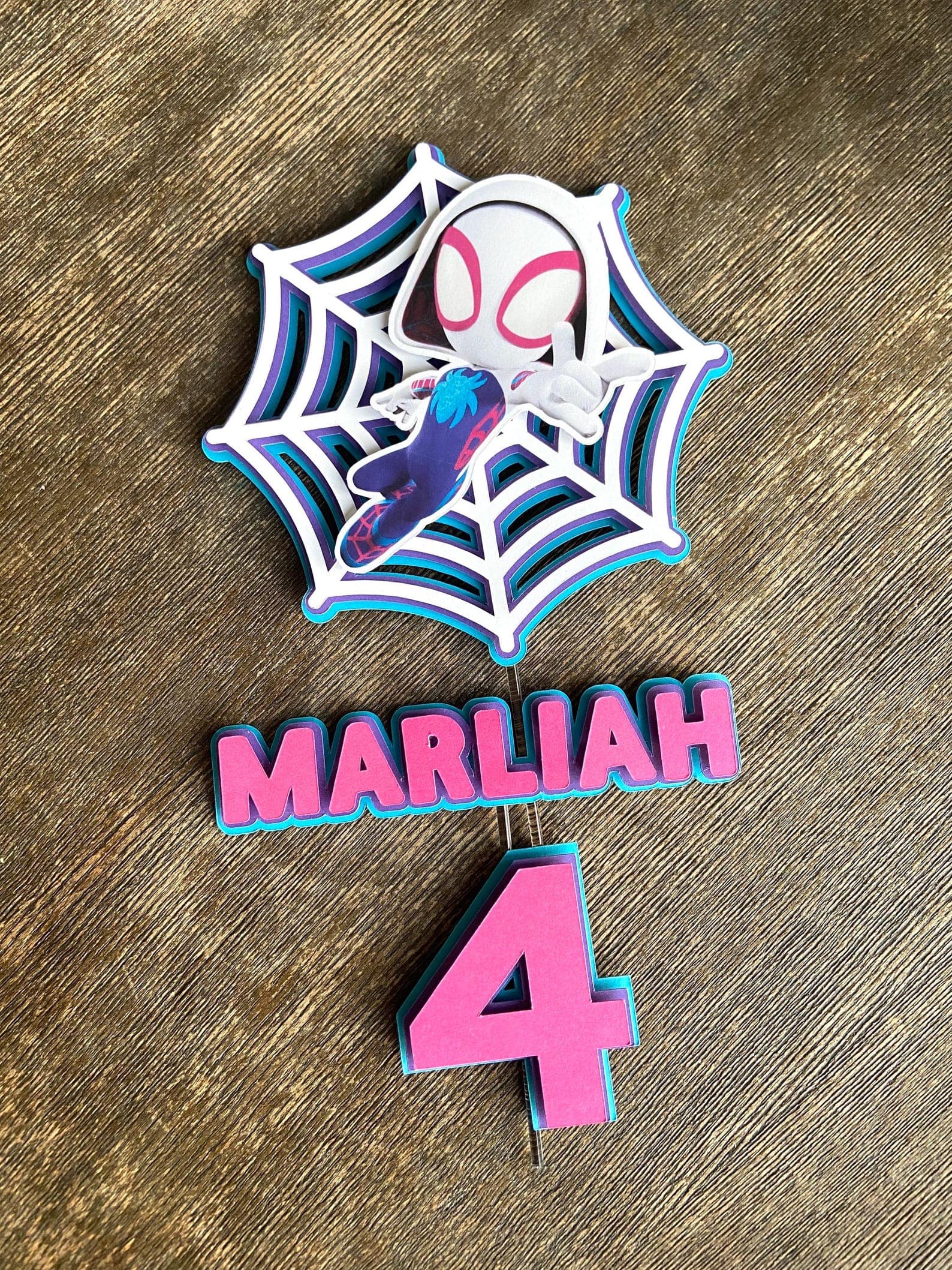 Spider Hero Girl Cake Topper